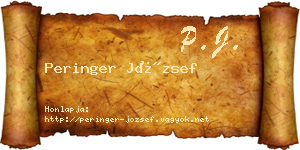 Peringer József névjegykártya