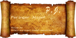 Peringer József névjegykártya
